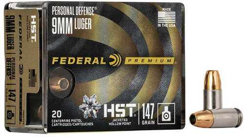 9mm Luger 147 Grain Hollow Point 20 Rounds Federal Ammunition